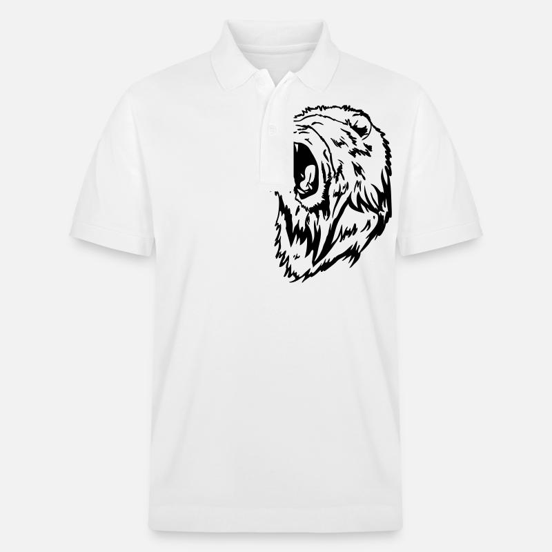 une tête de lion - Polo PREPSTER bio Stanley/Stella Unisexe - blanc