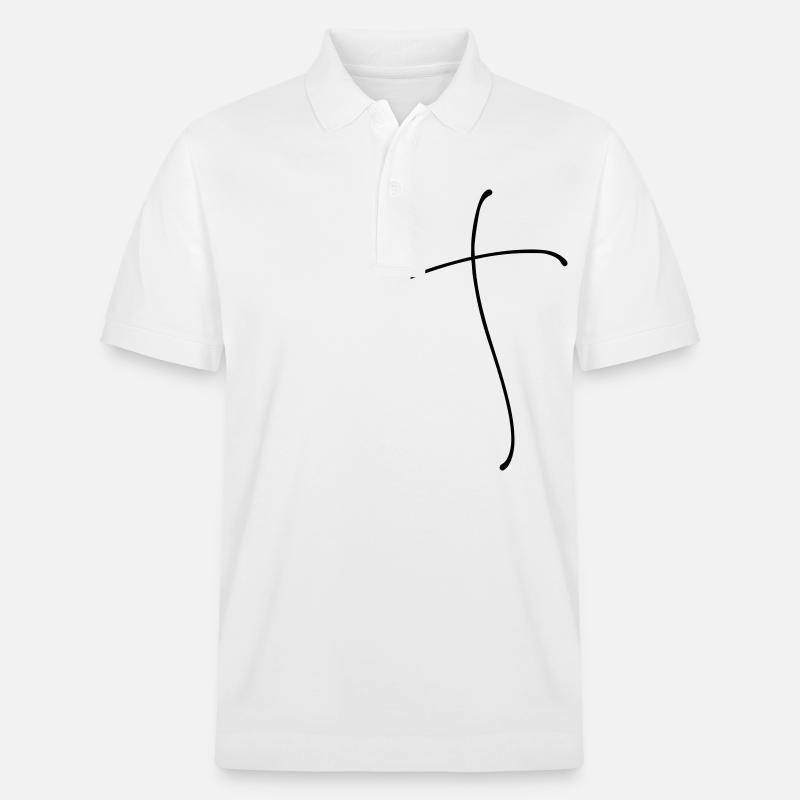 Schlichte Kreuz Linie - Stanley/Stella Unisex Bio-Poloshirt PREPSTER - Weiß