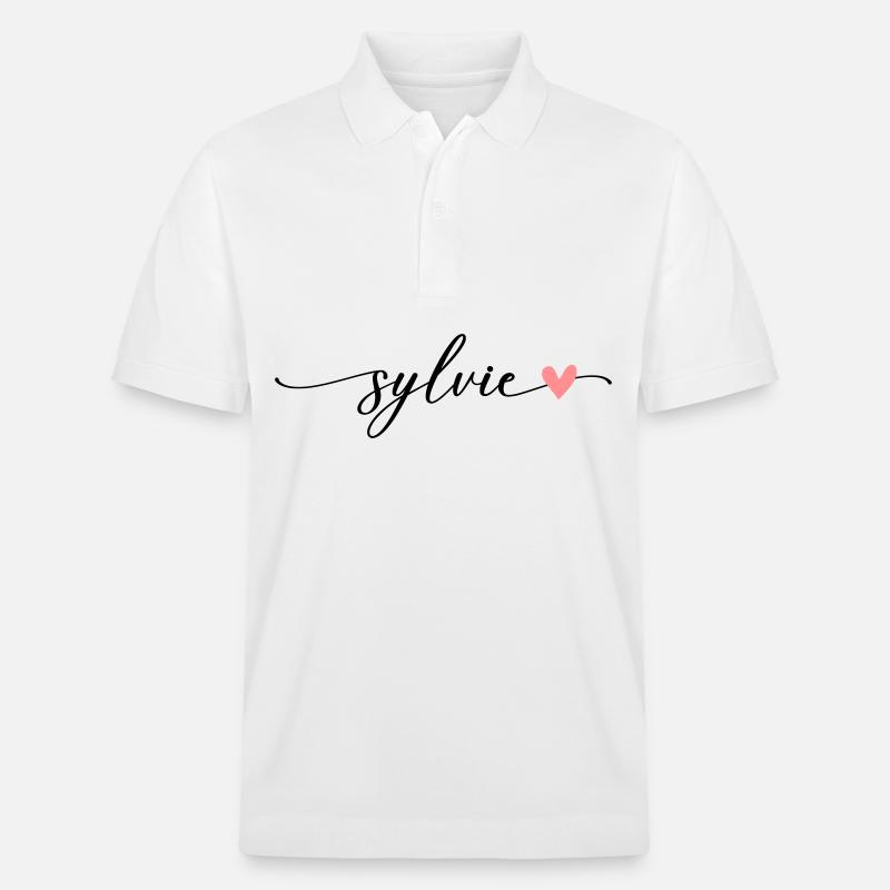 Police de calligraphie Sylvie Name - Polo PREPSTER bio Stanley/Stella Unisexe - blanc