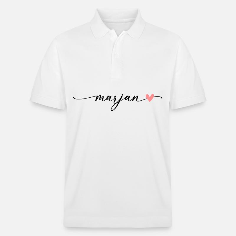 Police de calligraphie Marjan Name - Polo PREPSTER bio Stanley/Stella Unisexe - blanc