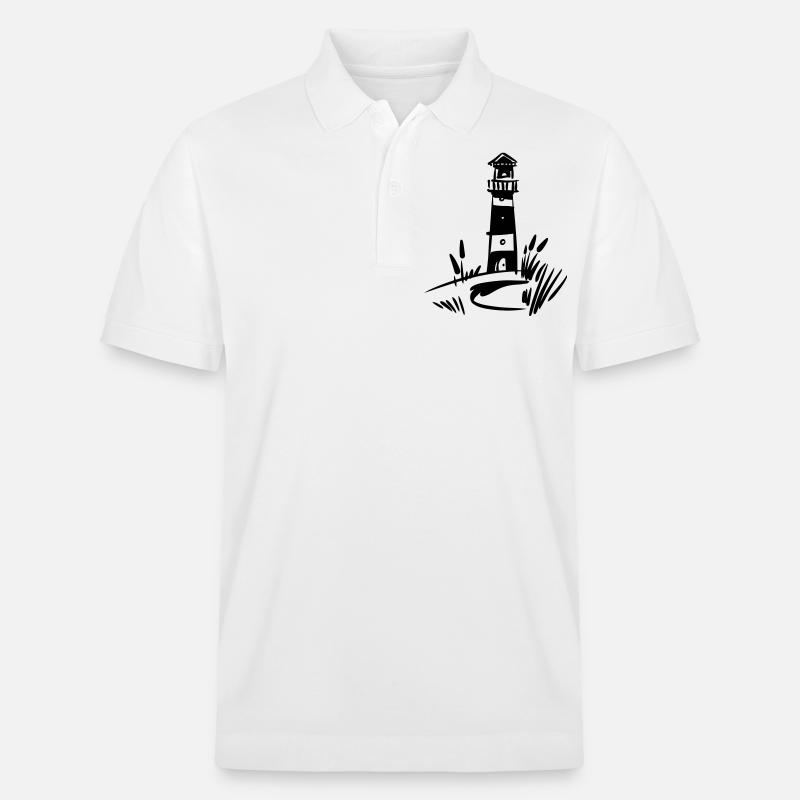 Leuchtturm Design klassisch - Stanley/Stella Unisex Bio-Poloshirt PREPSTER - Weiß