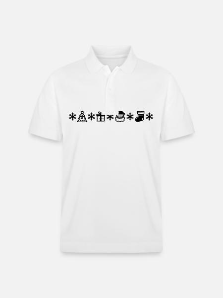 Christmas Symbols Line - Stanley/Stella Unisex Organic Polo Shirt PREPSTER - white
