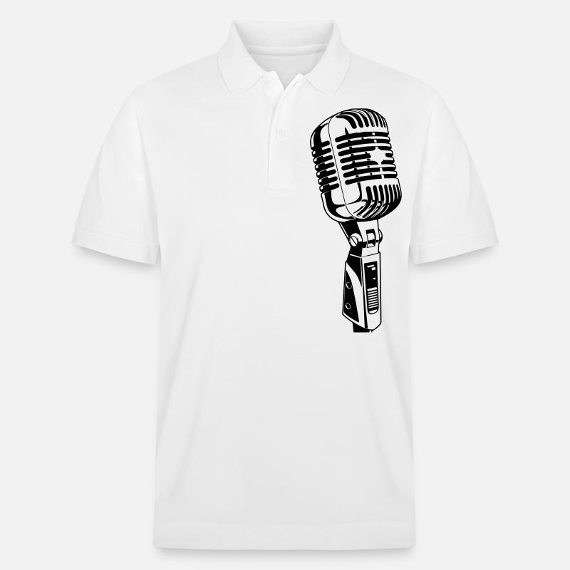 Icône de microphone Musicien - Polo PREPSTER bio Stanley/Stella Unisexe - blanc