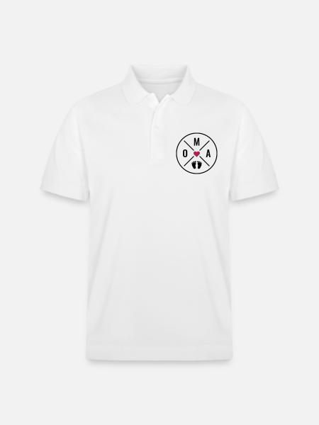 OMA HERZ BABY BABYFÜßE LIEBE Farben anpassbar OMA - Stanley/Stella Unisex Bio-Poloshirt PREPSTER - Weiß