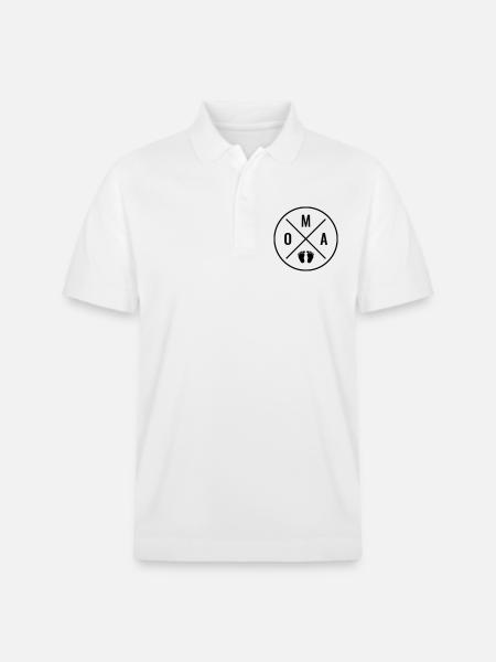 OMA HERZ BABY BABYFÜßE LIEBE (Farbe anpassbar) OMA - Stanley/Stella Unisex Bio-Poloshirt PREPSTER - Weiß