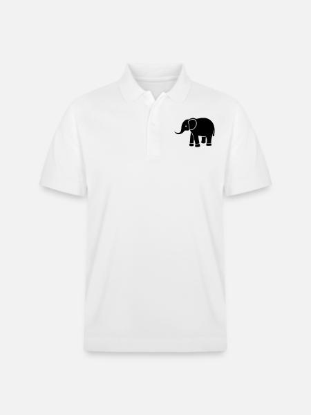 elephant - Stanley/Stella Unisex Organic Polo Shirt PREPSTER - white