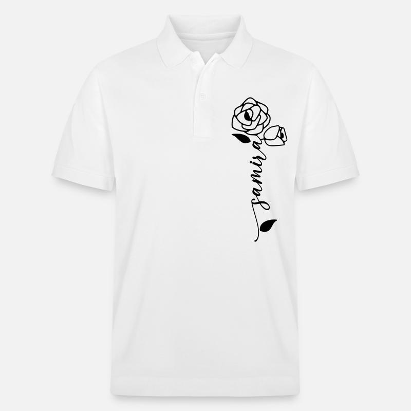 Samira Nom Prénom Nom Fleur - Polo PREPSTER bio Stanley/Stella Unisexe - blanc