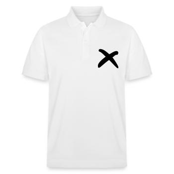 Signe X. Symbole de la croix. Lettre X. Liste de contrôle. - Polo PREPSTER bio Stanley/Stella Unisexe - blanc - Devant - Roxy (174cm) & Andy (188cm)