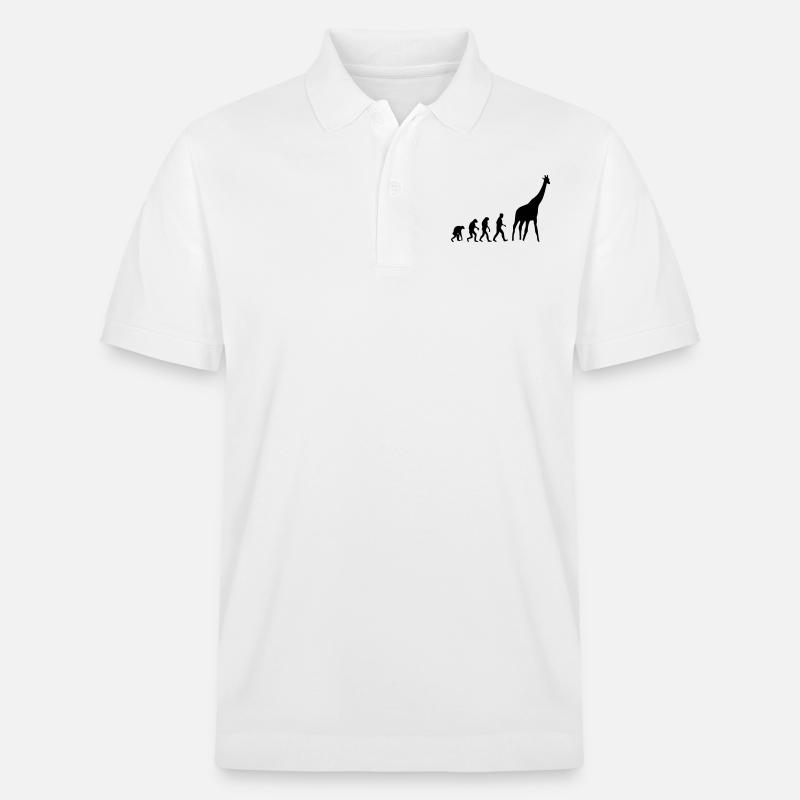 giraffe evolution - Stanley/Stella Unisex Organic Polo Shirt PREPSTER - white