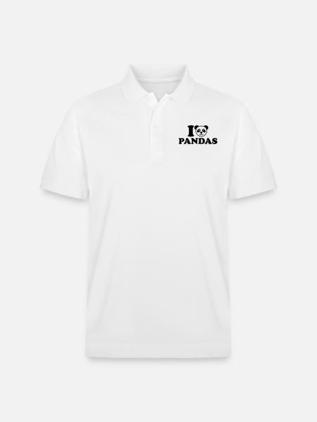 I love Pandas - Stanley/Stella Unisex Organic Polo Shirt PREPSTER - white