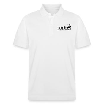Voltigieren - Stanley/Stella Unisex Bio-Poloshirt PREPSTER - Weiß - Vorne - Roxy (174cm) & Andy (188cm)