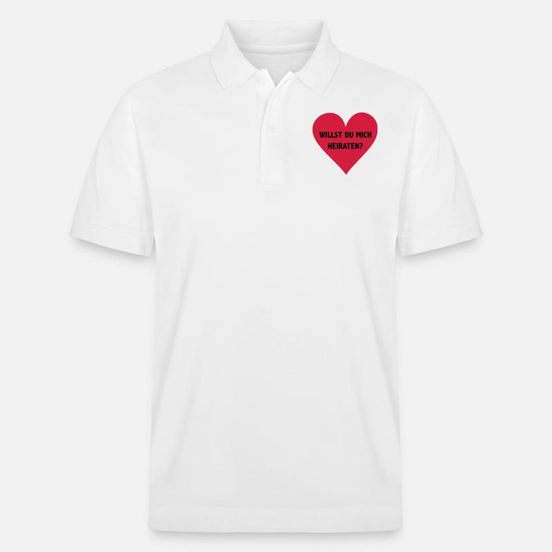 willst du mich heiraten? - Stanley/Stella Unisex Bio-Poloshirt PREPSTER - Weiß