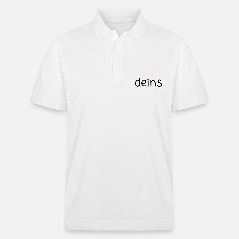 deins – mit farbigem Herz - Stanley/Stella Unisex Bio-Poloshirt PREPSTER - Weiß