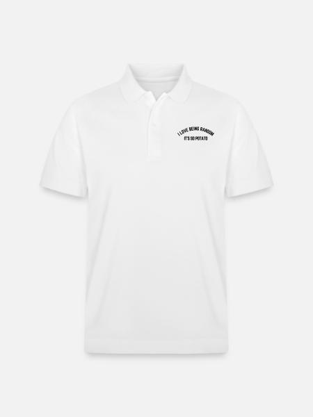 I Love Being Random Potato - Stanley/Stella Unisex Organic Polo Shirt PREPSTER - white