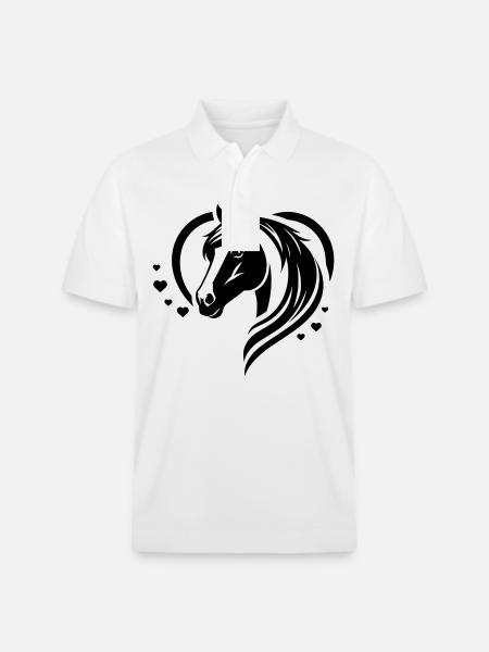 Horse Head Heart - Stanley/Stella Unisex Organic Polo Shirt PREPSTER - white