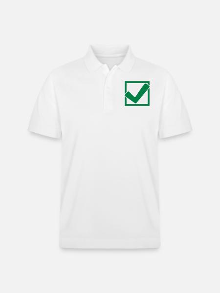 Rectangular hook logo - Stanley/Stella Unisex Organic Polo Shirt PREPSTER - white