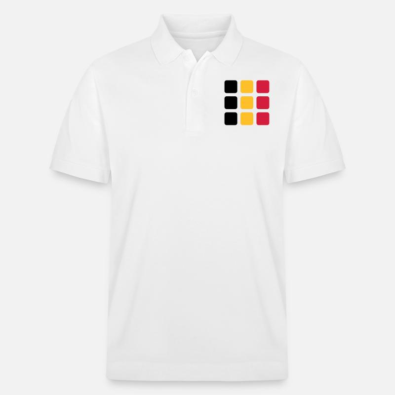 Drapeau (vertical) Carrés VECTOR - Polo PREPSTER bio Stanley/Stella Unisexe - blanc