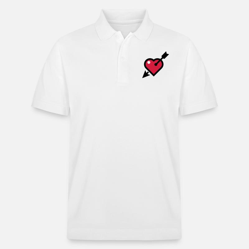 Herz - Stanley/Stella Unisex Bio-Poloshirt PREPSTER - Weiß