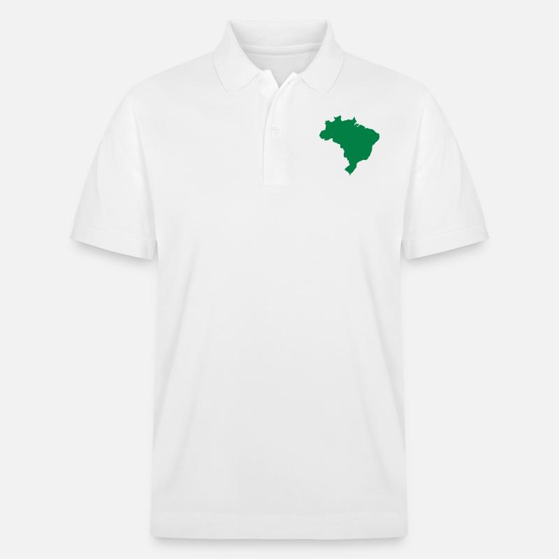 Brasilien - Stanley/Stella Unisex Bio-Poloshirt PREPSTER - Weiß