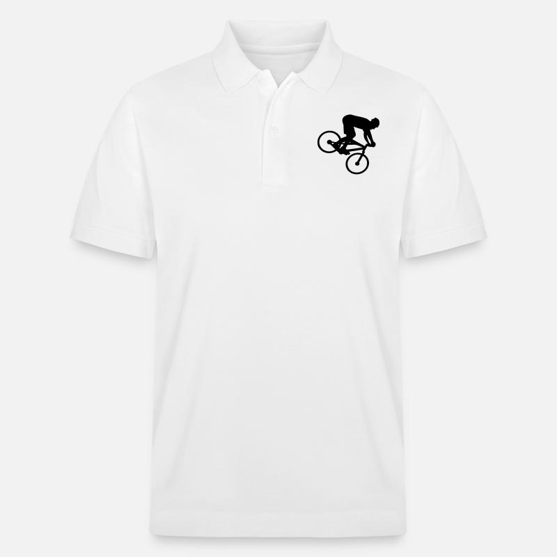 downhill mtb mountain biker - Stanley/Stella Unisex Bio-Poloshirt PREPSTER - Weiß