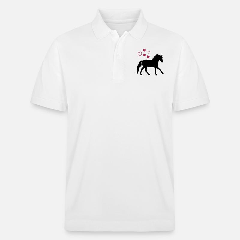 Horse with Hearts - Polo PREPSTER bio Stanley/Stella Unisexe - blanc