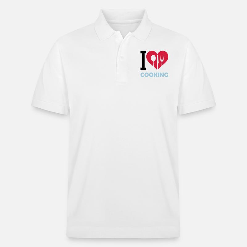 i love cooking - Stanley/Stella Unisex Bio-Poloshirt PREPSTER - Weiß