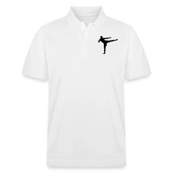 Kickboxer - Polo PREPSTER bio Stanley/Stella Unisexe - blanc - Devant - Roxy (174cm) & Andy (188cm)