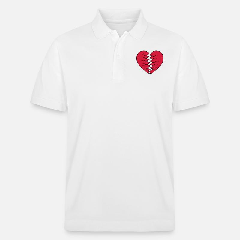 Herz gebrochen Design - Stanley/Stella Unisex Bio-Poloshirt PREPSTER - Weiß