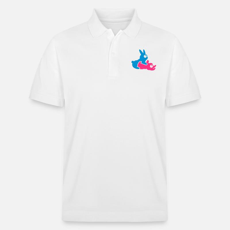 Kamasutra-lapins / kamasutra rabbits (B, 2c) - Polo PREPSTER bio Stanley/Stella Unisexe - blanc