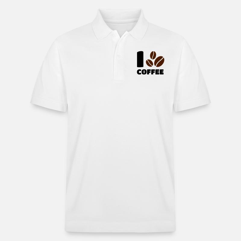 I love Coffee - Stanley/Stella Unisex Bio-Poloshirt PREPSTER - Weiß