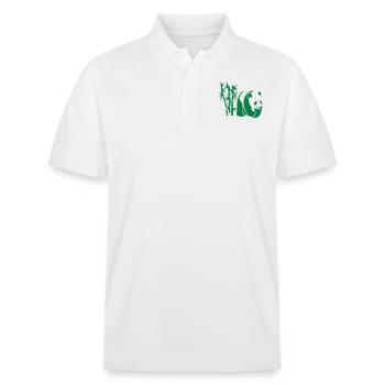 Panda - Stanley/Stella Unisex Bio-Poloshirt PREPSTER - Weiß - Vorne - Roxy (174cm) & Andy (188cm)