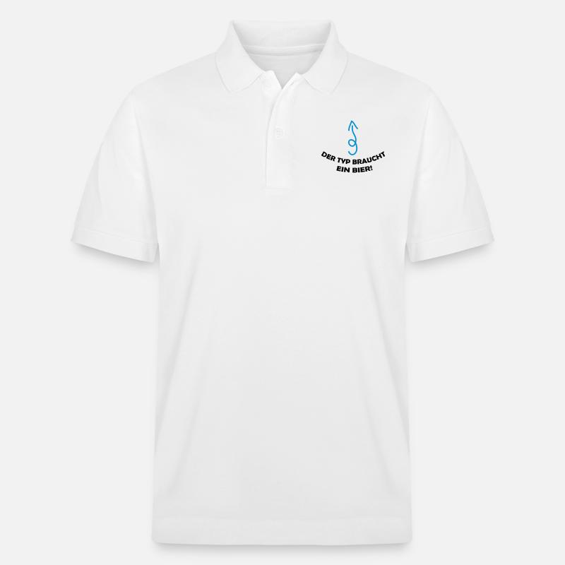 der_typ_braucht_ein_bier_002 - Stanley/Stella Unisex Bio-Poloshirt PREPSTER - Weiß