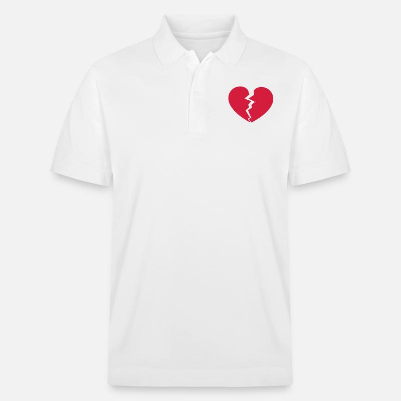 gebrochenes herz - Stanley/Stella Unisex Bio-Poloshirt PREPSTER - Weiß