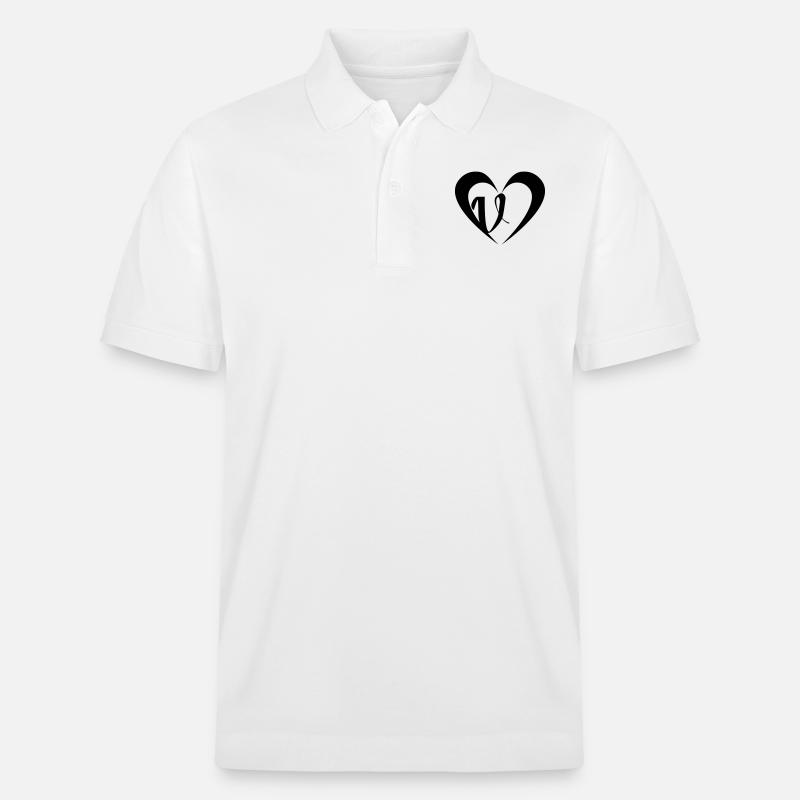 Herz mit V - Stanley/Stella Unisex Bio-Poloshirt PREPSTER - Weiß