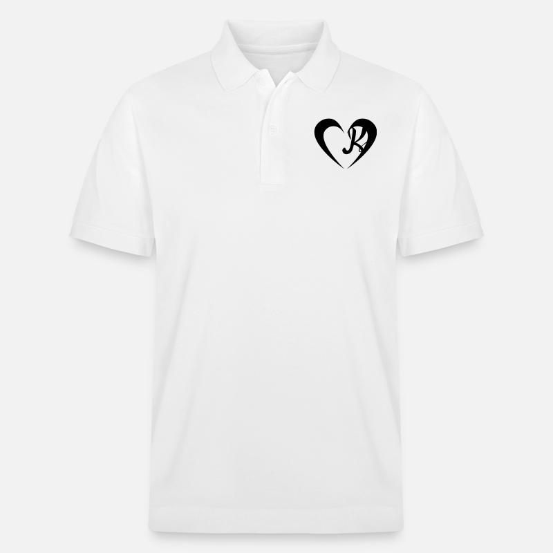 Coeur avec lettre k - Polo PREPSTER bio Stanley/Stella Unisexe - blanc