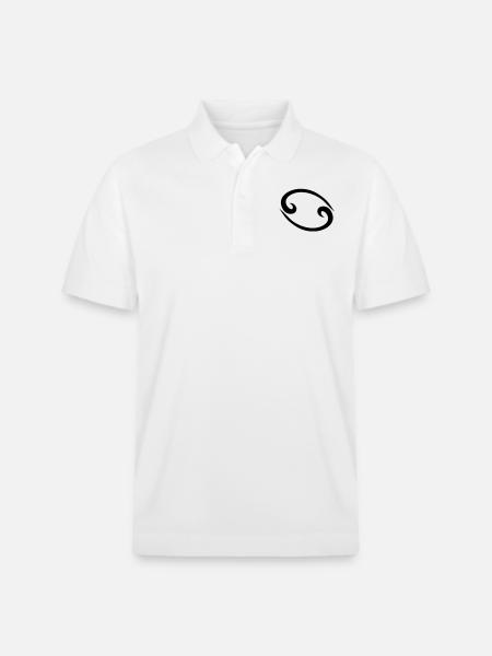 Kræft 2 glyph tegn i dyrekredsen symbol - Stanley/Stella PREPSTER økologisk unisex poloshirt - hvid