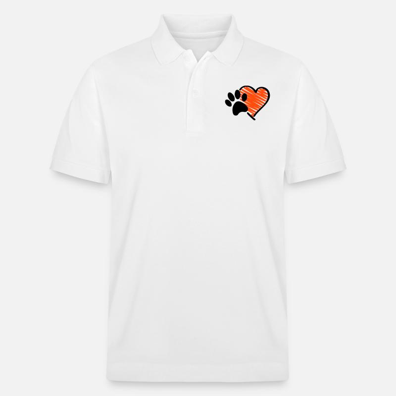 pfote herz - Stanley/Stella Unisex Bio-Poloshirt PREPSTER - Weiß