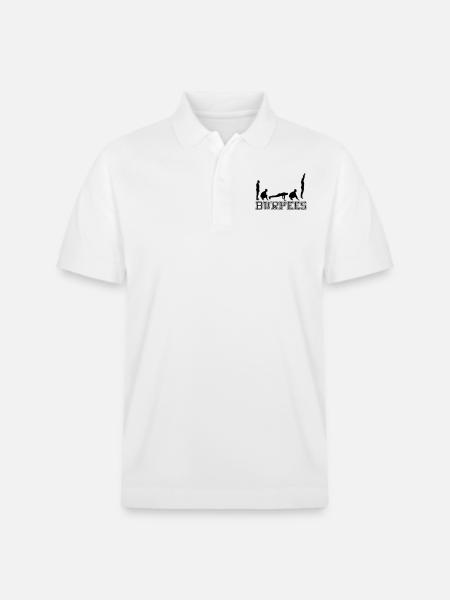 Burpees (Silhouette) - Stanley/Stella Unisex Organic Polo Shirt PREPSTER - white