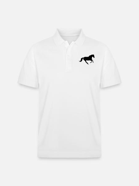 Pferd im Galopp - Stanley/Stella Unisex Bio-Poloshirt PREPSTER - Weiß