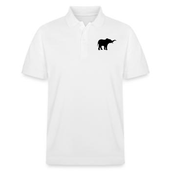 Elephant cool silhouette design - Stanley/Stella Unisex Organic Polo Shirt PREPSTER - white - Front - Roxy (174cm) & Andy (188cm)