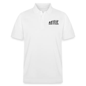 Lesen - Stanley/Stella Unisex Bio-Poloshirt PREPSTER - Weiß - Vorne - Roxy (174cm) & Andy (188cm)