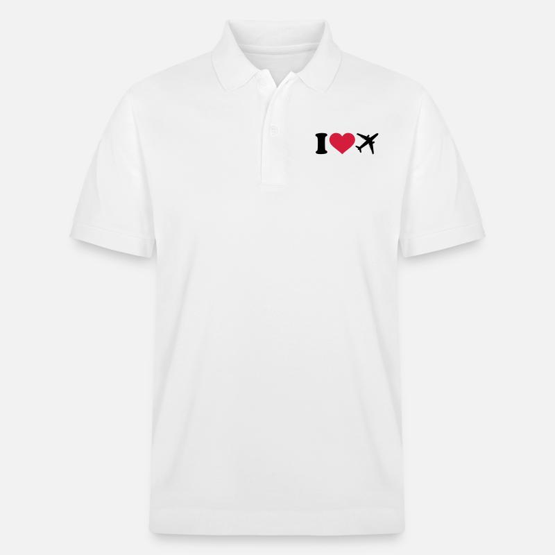 Flugzeug - Stanley/Stella Unisex Bio-Poloshirt PREPSTER - Weiß