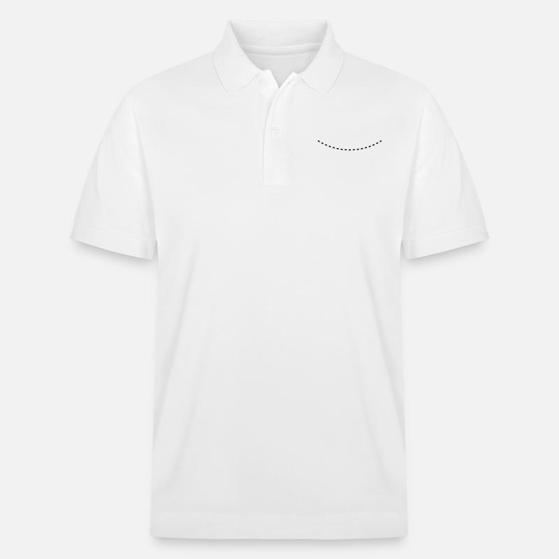 Dashed Curved Line - Polo PREPSTER bio Stanley/Stella Unisexe - blanc