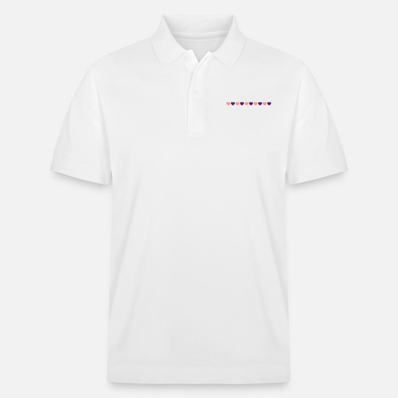 10 kleine herzen2 - Stanley/Stella Unisex Bio-Poloshirt PREPSTER - Weiß