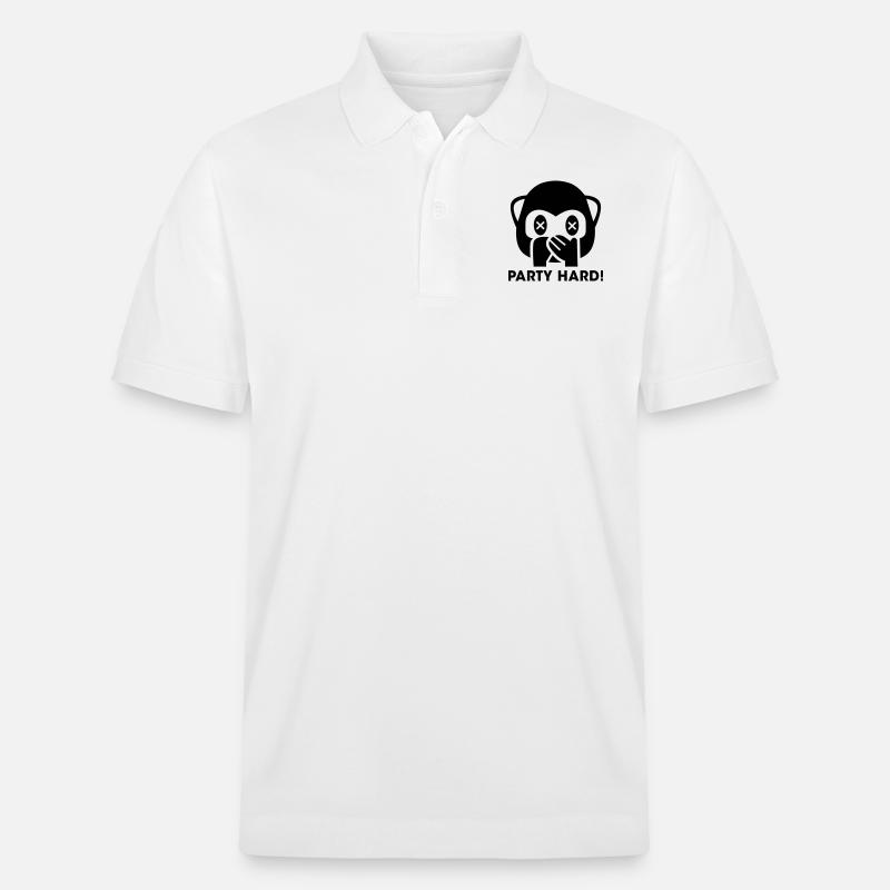 Party Hard Affe - Stanley/Stella Unisex Bio-Poloshirt PREPSTER - Weiß