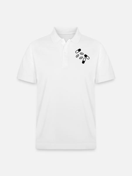 pillen_und_tabletten_f1 - Stanley/Stella Unisex Organic Polo Shirt PREPSTER - white