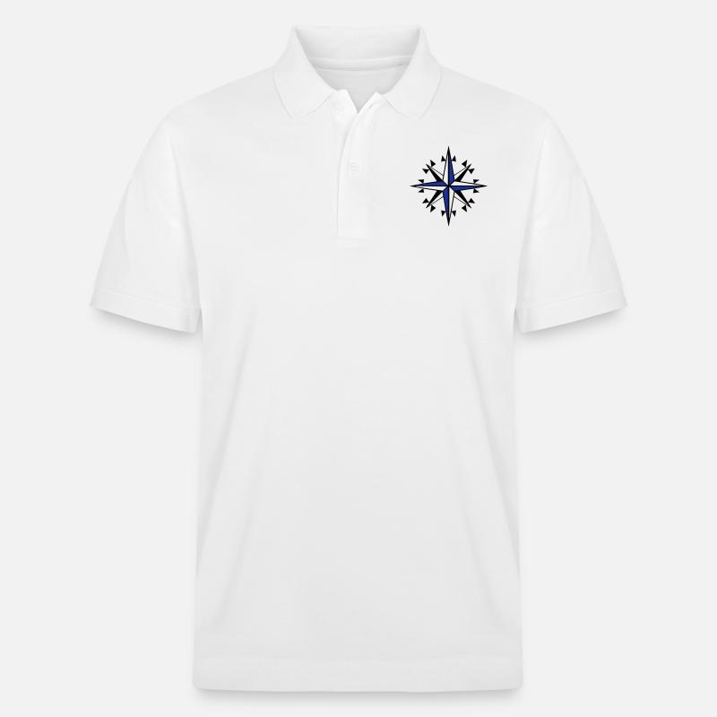 Kompass, Kompass, Windrose Segel - Stanley/Stella Unisex Bio-Poloshirt PREPSTER - Weiß