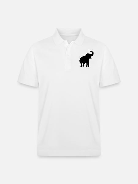 Elephant - Stanley/Stella Unisex Organic Polo Shirt PREPSTER - white