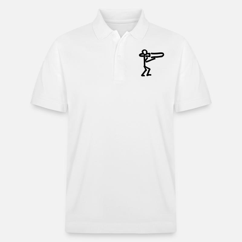 Musikant mit Posaune - Stanley/Stella Unisex Bio-Poloshirt PREPSTER - Weiß