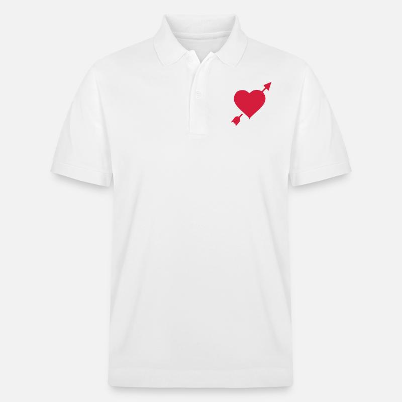 Herz mit Pfeil - Stanley/Stella Unisex Bio-Poloshirt PREPSTER - Weiß